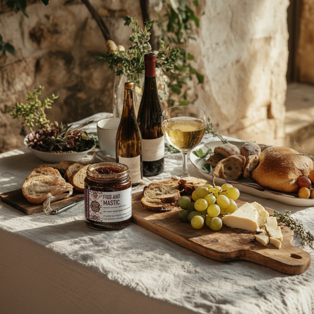 Martine_Zaarour_close-up_rustic_outdoor_table_scene_bathed_in_warm_sunlight_ston_0fa4b9a8-4343-48db-965c-c45cc4c0d6ec