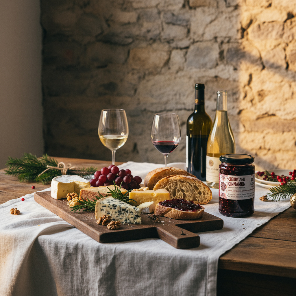 Martine_Zaarour_close_up_view_of_the_jar_as_it__christmas_vibe_cheese_board_vo_aa1b9a7b-602a-40a4-900f-9d95465234ee